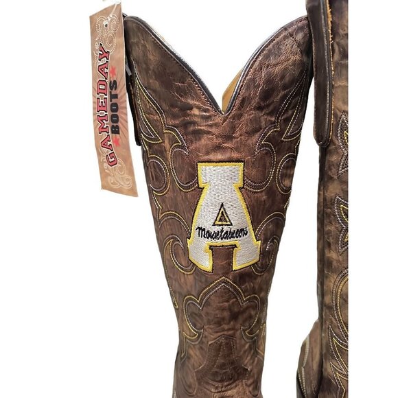 NCAA Appalachian State Mountaineers Embroidered Distressed Men's Gameday Boots‎ - Picture 4 of 15